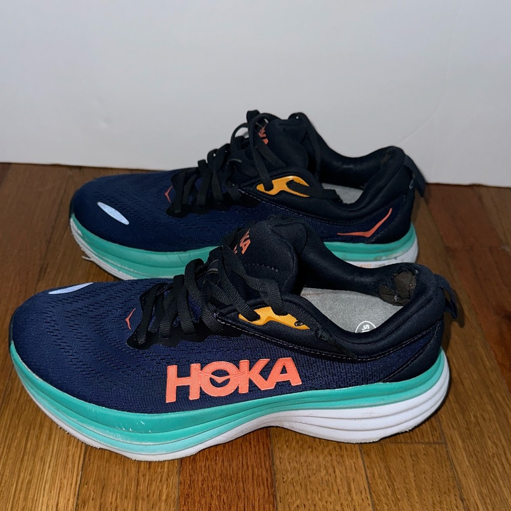Hoka Blue and Teal Running Shoes